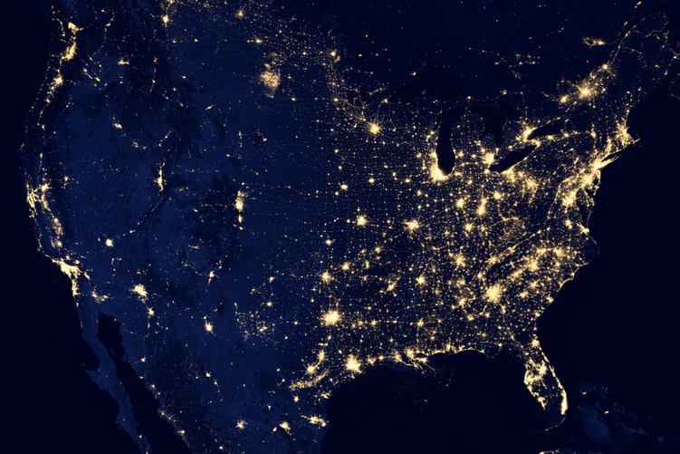 Conexiones mundo vista satélite